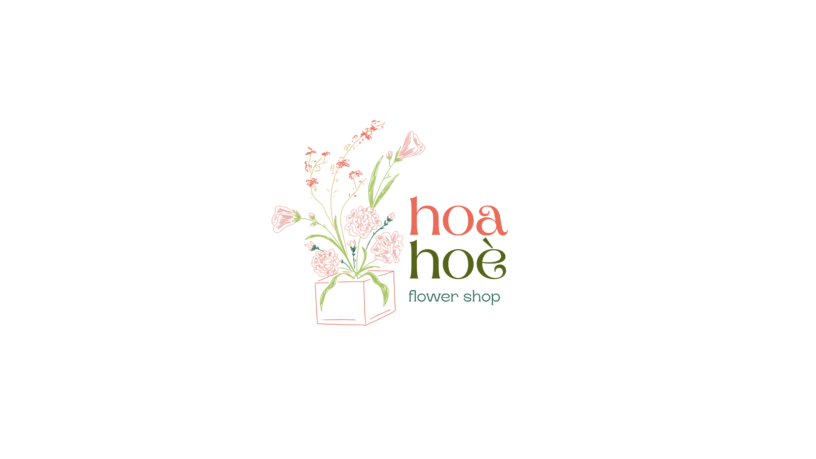 Logo Hoa Hoè Flower Shop trên nền trắng